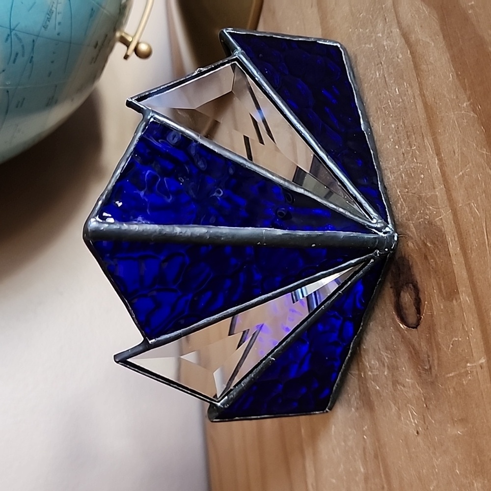 stained glass tea light holder handmade